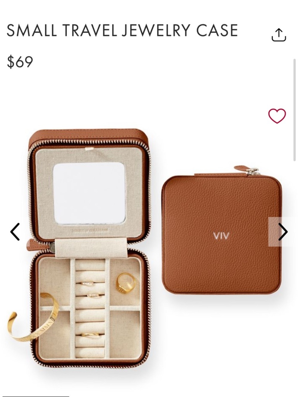 Mark and Graham Small Travel Jewelry Case